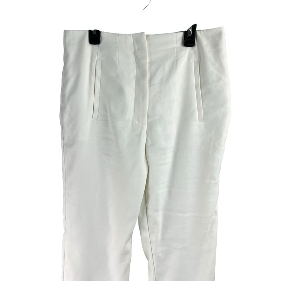 Veronica Beard Pant Jude Straight Leg Linen Blend‎ Off White Women's Size 8 - Picture 1 of 10